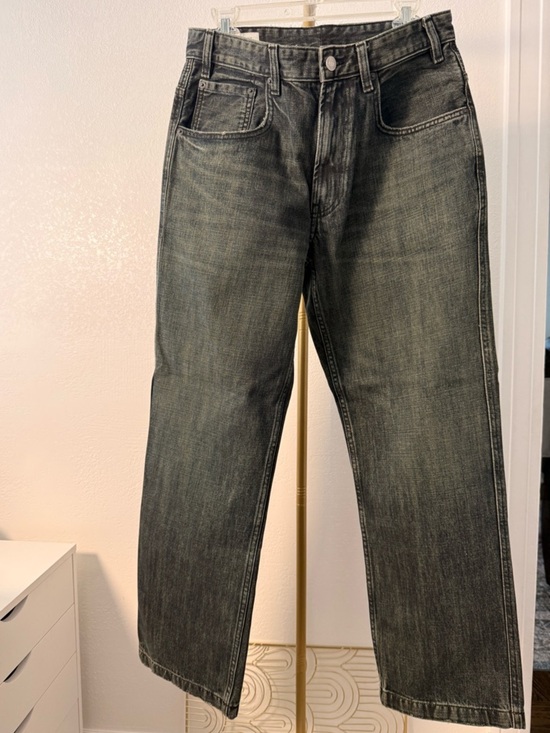 Zara Other - Zara Men’s Black Wash Straight Leg Jeans Size 32 Distressed Denim Classic Fit